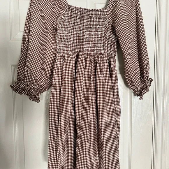 Rylee & Cru Brown Gingham Women's Mini Dress - Picture 5 of 5